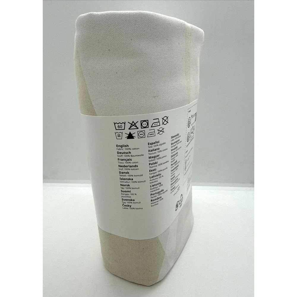 IKEA KRUSTISTEL Tablecloth White Light Beige Patterned 57